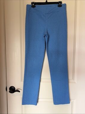 Margaret M Blue and White Textured Knit Top